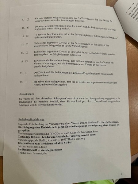 «Отказ: вы не были в стране по прошлой визе». Белорус съездил в Германию с немецким «шенгеном», но посольство не поверило «Отказ: вы не были в стране по прошлой визе». Белорус съездил в Германию с немецким «шенгеном», но посольство не поверило