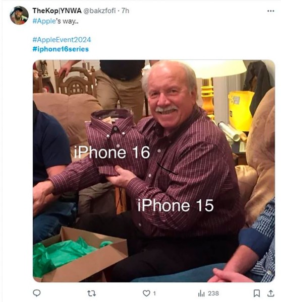 Соцсети очень бурно отреагировали на новый iPhone16 – собрали лучшие шутки