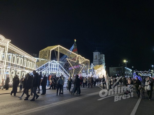 Главная новогодняя красавица Бреста зажглась — видео
