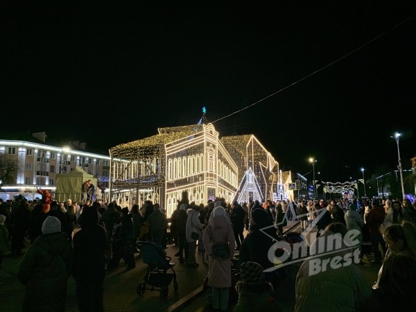 Главная новогодняя красавица Бреста зажглась — видео