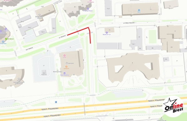 Возле «Цельсия» в Бресте изменили направление главной дороги Возле «Цельсия» в Бресте изменили направление главной дороги