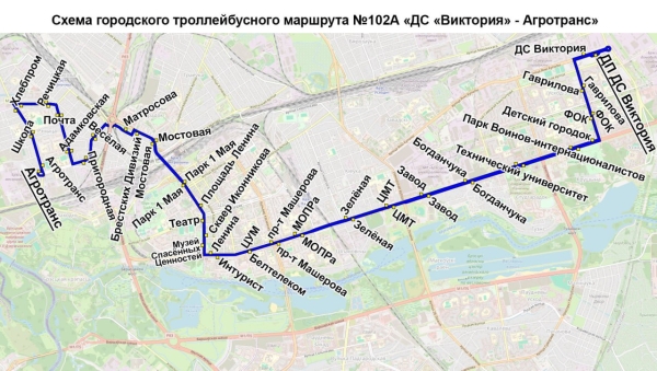 Новый троллейбус 102А выйдет на улицы Бреста: детали маршрута Новый троллейбус 102А выйдет на улицы Бреста: детали маршрута